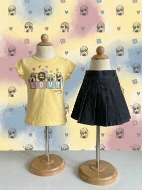 Garanimals Girls 4T Lot Yellow Love Graphic Tee Black Skort